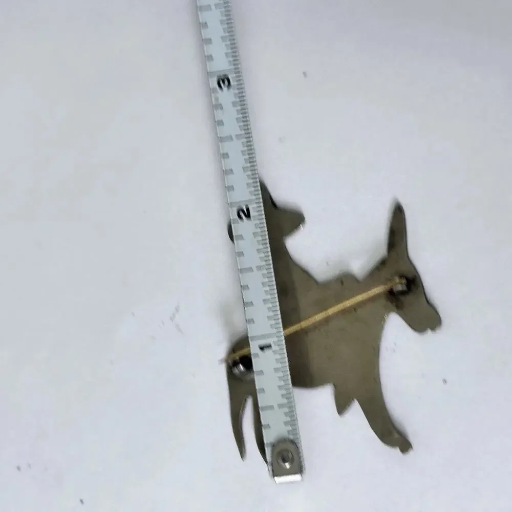 Vintage Cowboy Riding Burro Donkey Brooch Pin Folk Art Style Unmarked